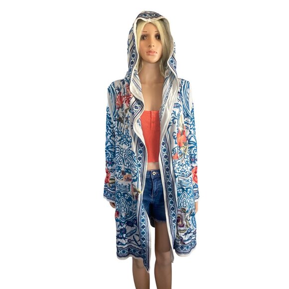 NWT Johnny Was Hooded Duster Embroidered Open Cardigan Small MSRP$540 Rare! HTF - Picture 14 of 17